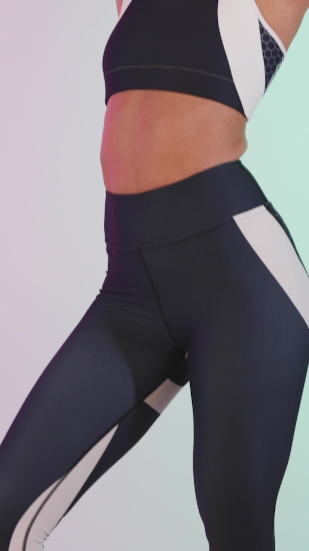 Beehive Geometric Leggings Navy Blue video
