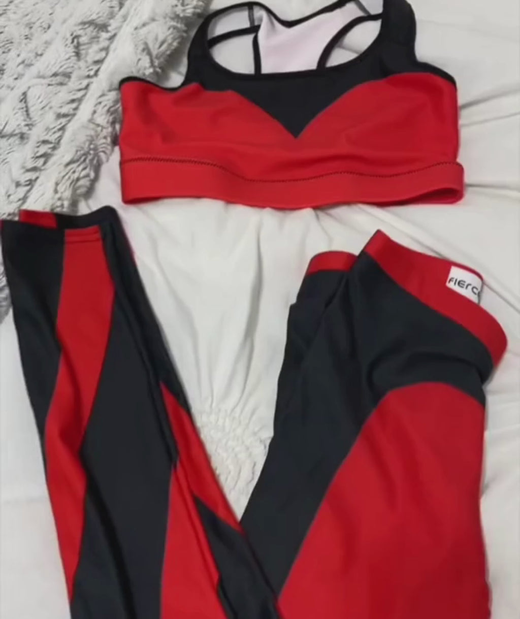 Black & Red Heart Shaped Leggings