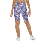 Printed Liquid Chrome Effect Biker Shorts