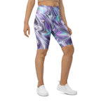 Printed Liquid Chrome Effect Biker Shorts