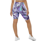 Printed Liquid Chrome Effect Biker Shorts