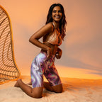 Printed Liquid Chrome Effect Biker Shorts