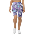 Printed Liquid Chrome Effect Biker Shorts
