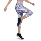 Printed Liquid Chrome Effect Capris