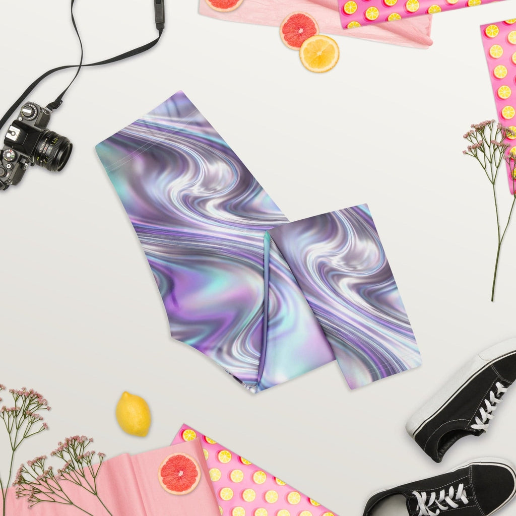 Printed Liquid Chrome Effect Capris