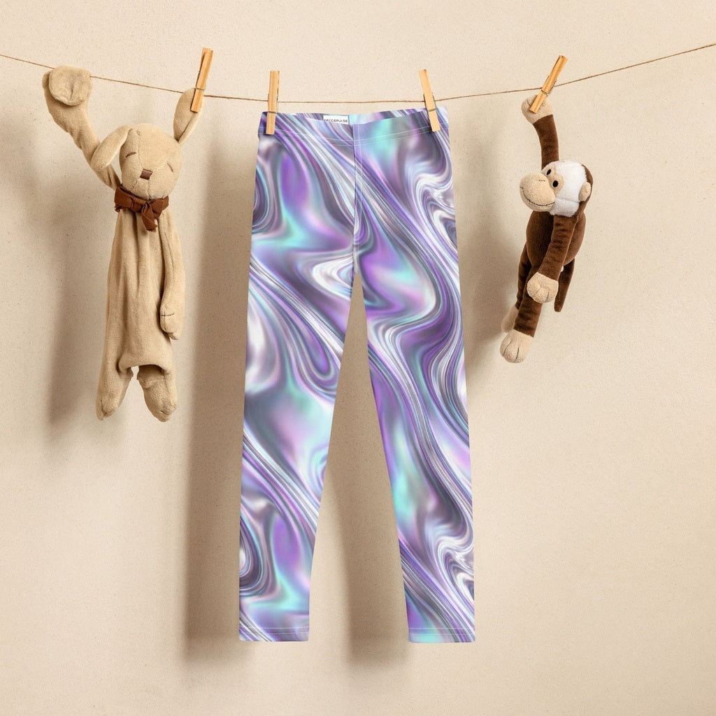 Printed Liquid Chrome Effect Kid's Leggings
