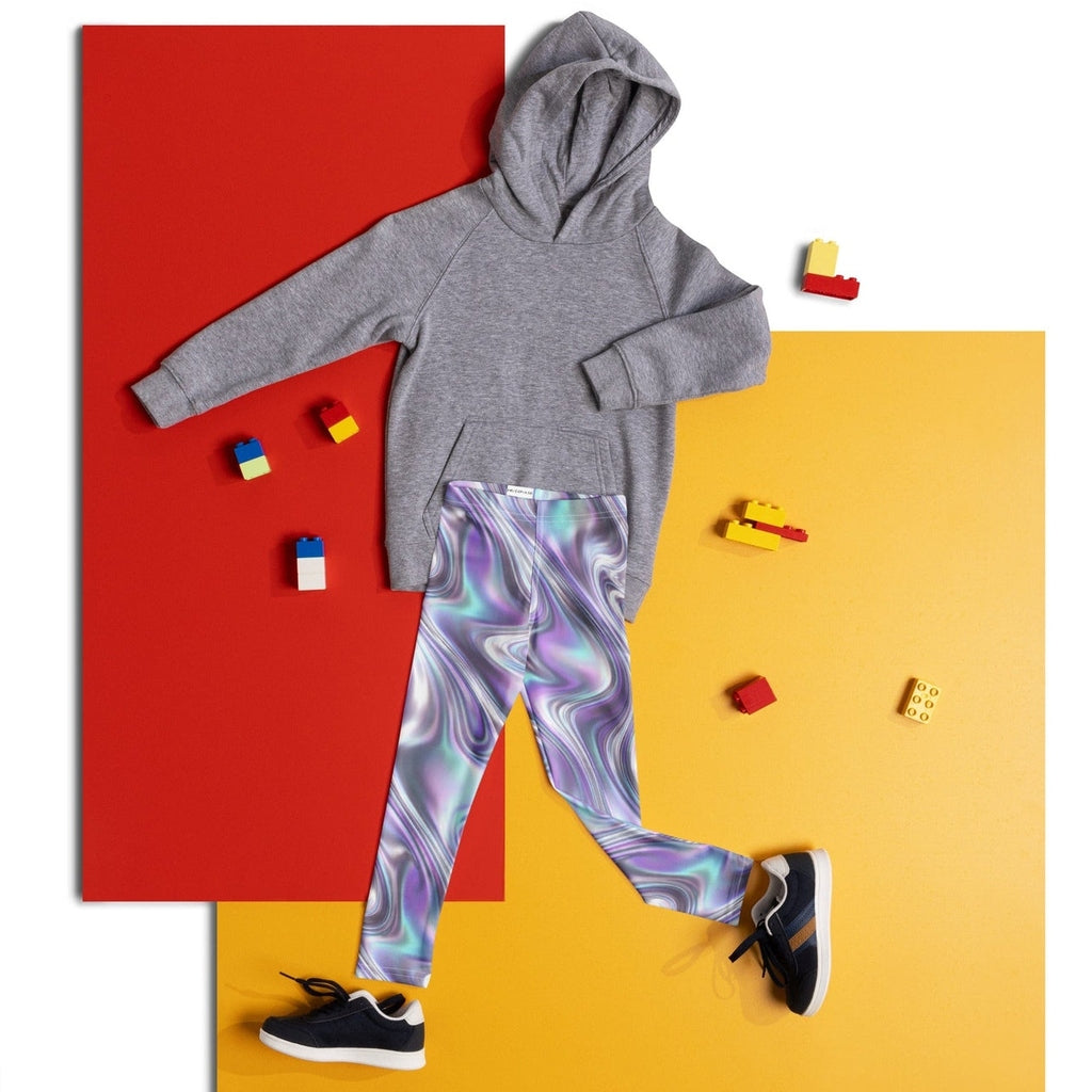 Printed Liquid Chrome Effect Kid's Leggings