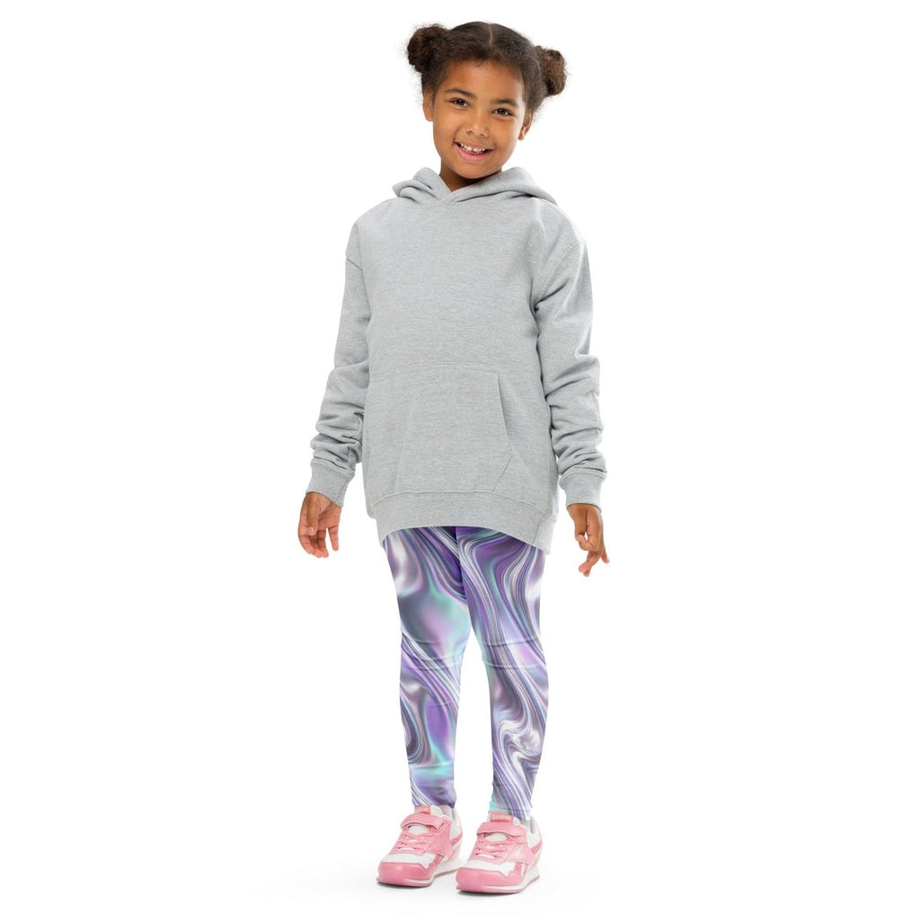 Printed Liquid Chrome Effect Kid's Leggings