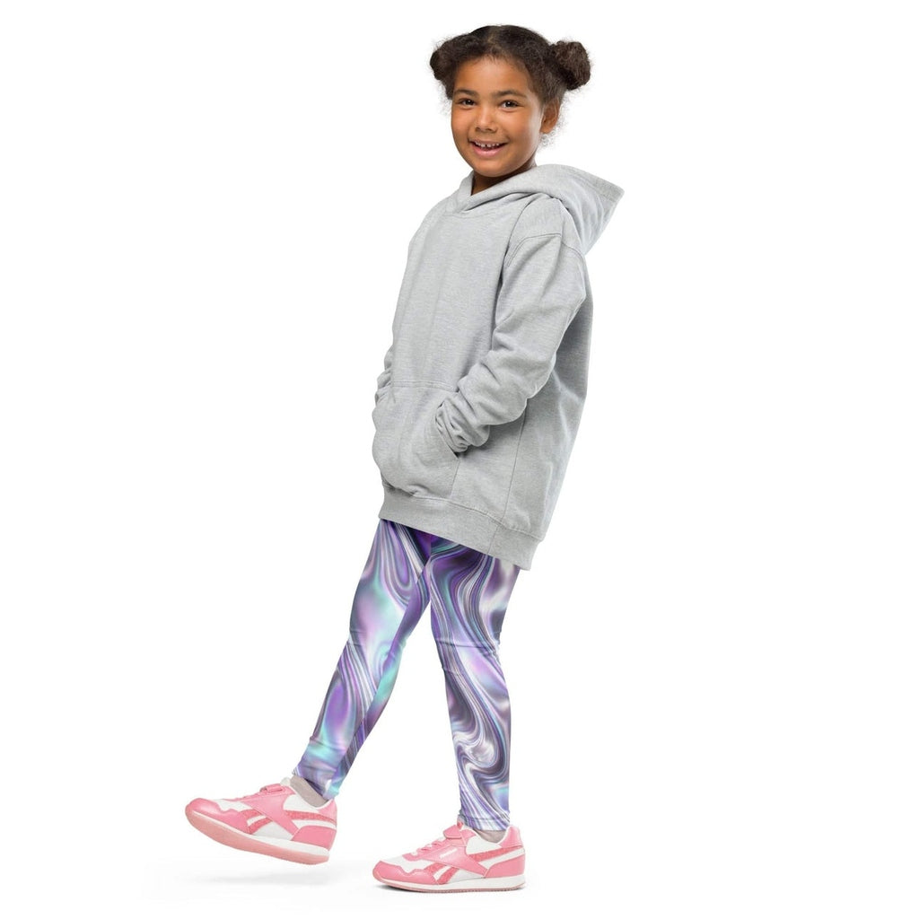 Printed Liquid Chrome Effect Kid's Leggings