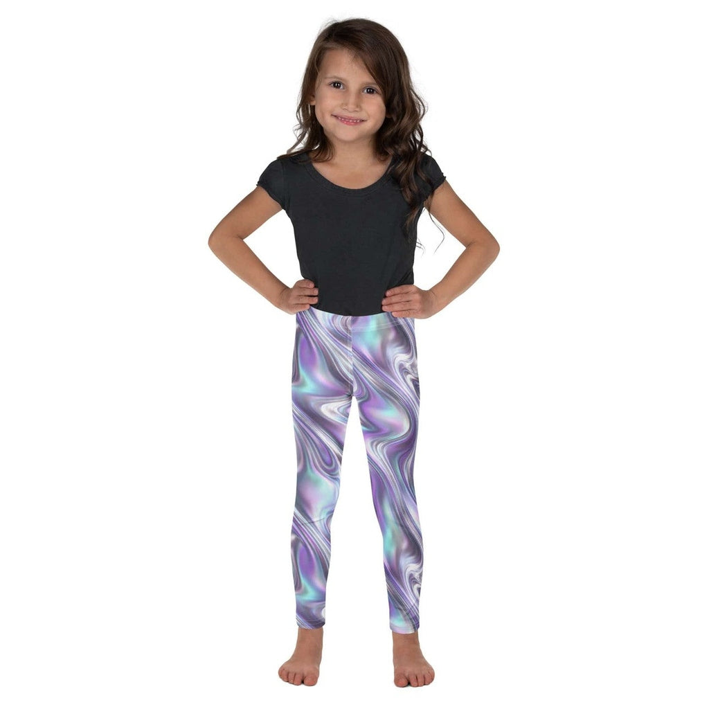 Printed Liquid Chrome Effect Kid's Leggings