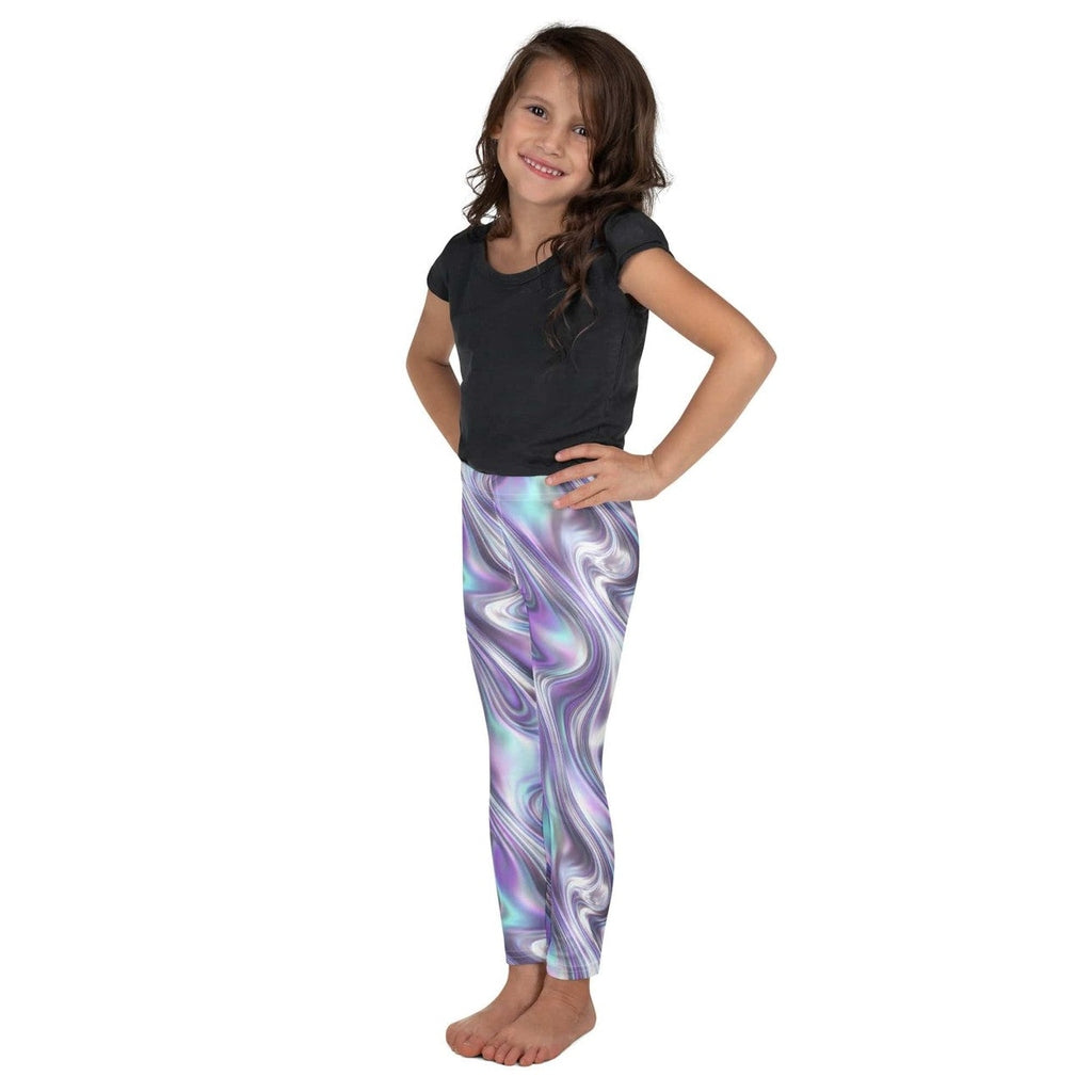 Printed Liquid Chrome Effect Kid's Leggings