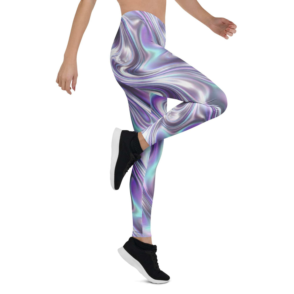 Printed Liquid Chrome Effect Leggings