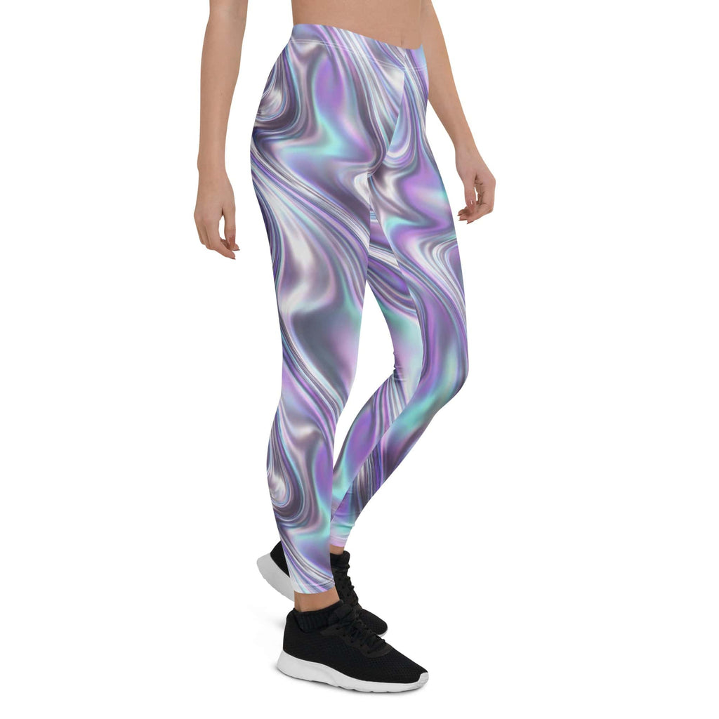 Printed Liquid Chrome Effect Leggings