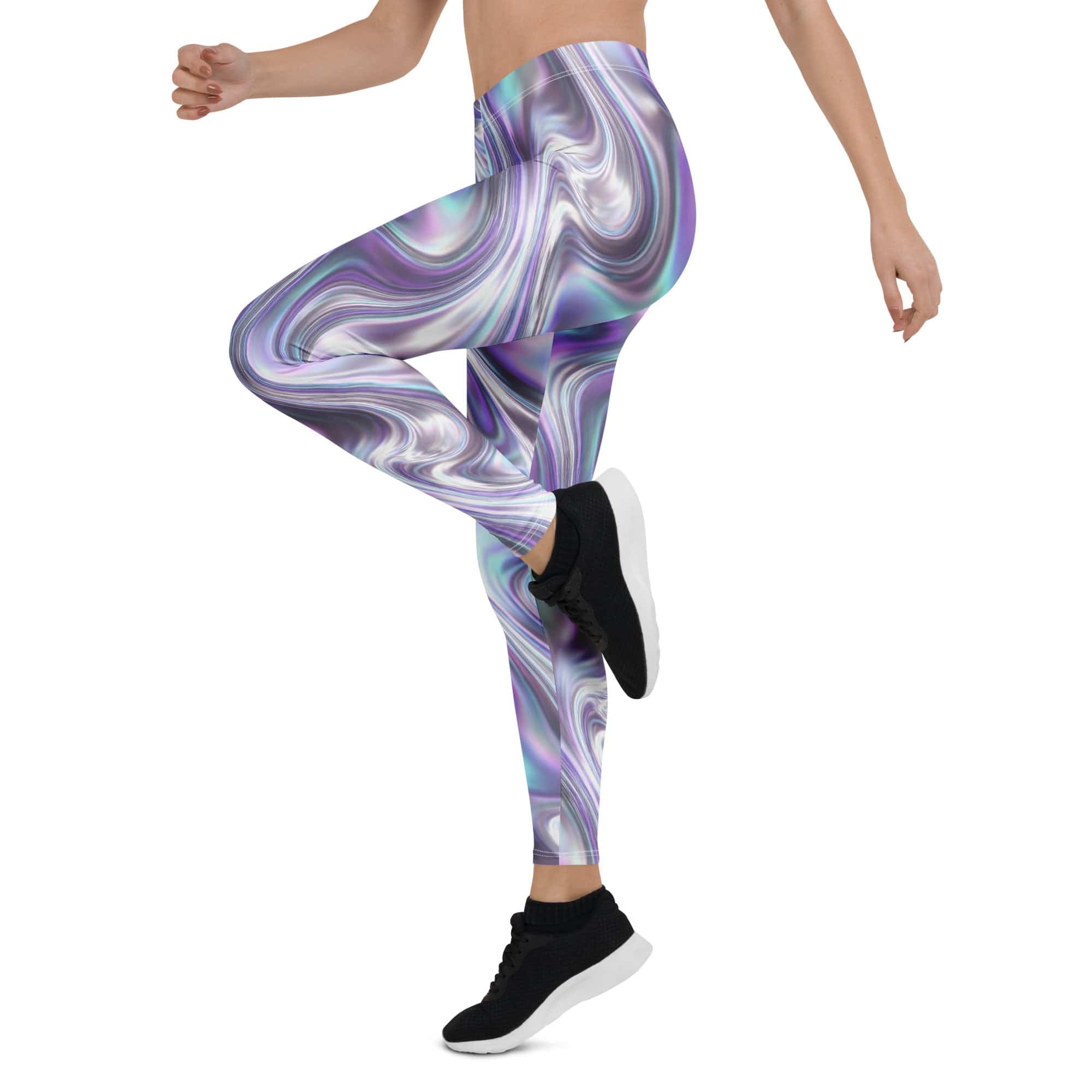 Printed Liquid Chrome Effect Leggings