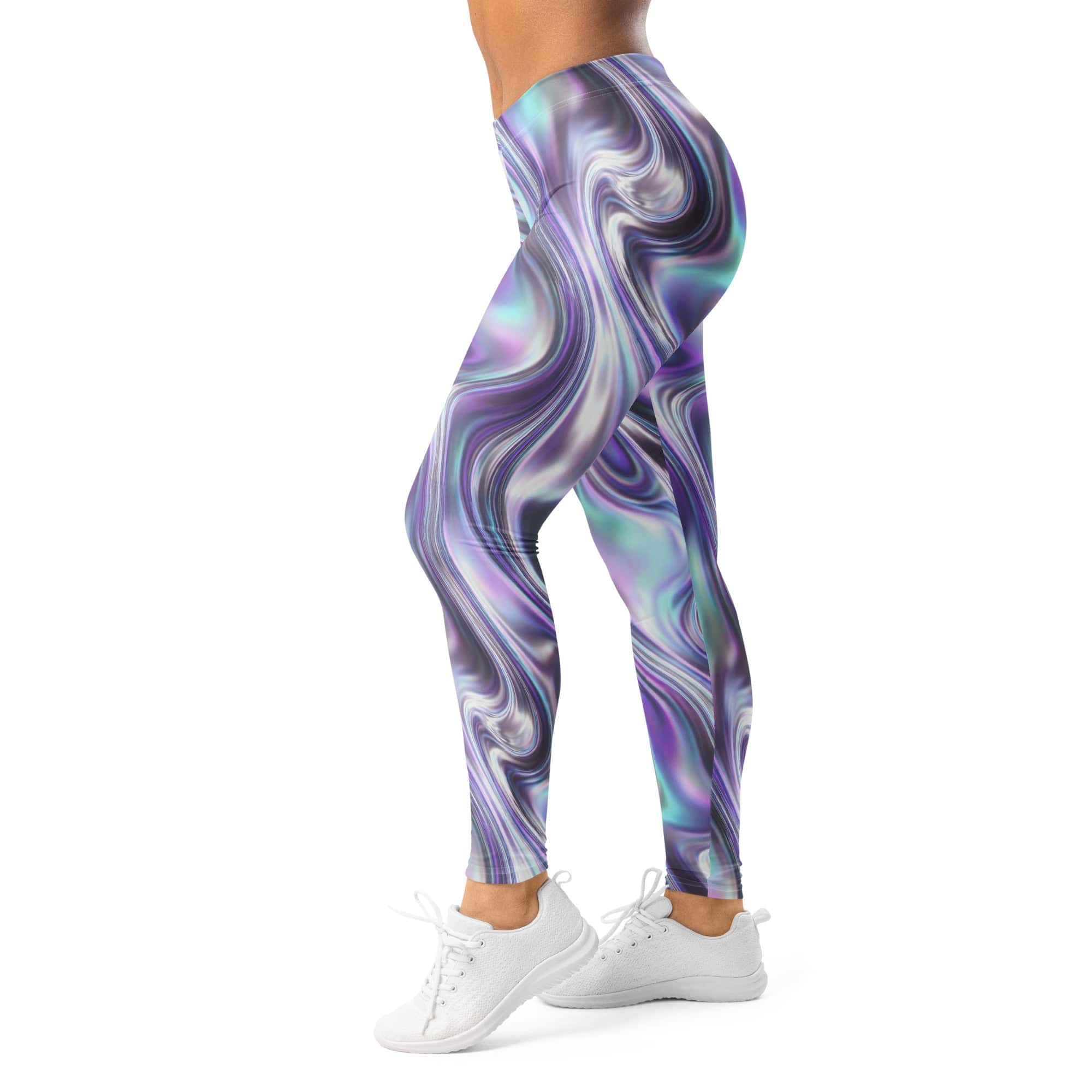 Printed Liquid Chrome Effect Leggings