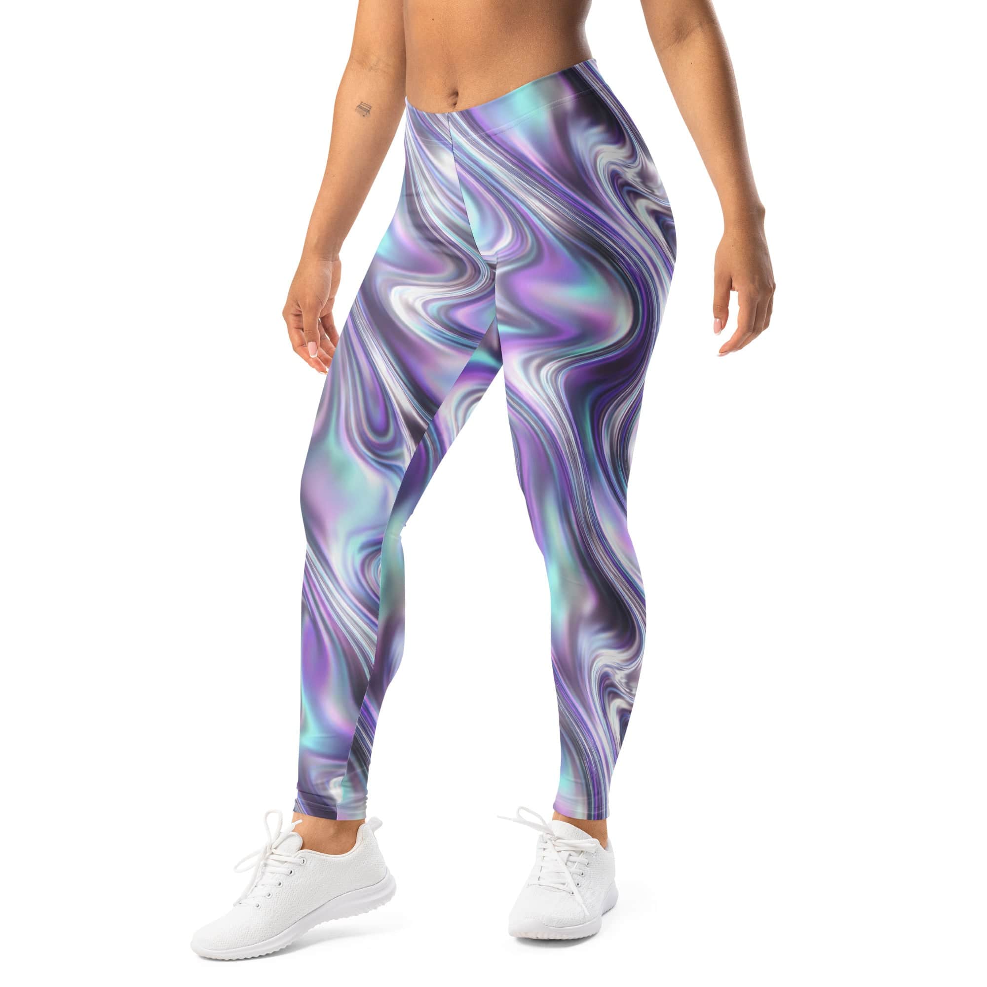 Printed Liquid Chrome Effect Leggings