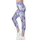 Printed Liquid Chrome Effect Leggings With Pockets