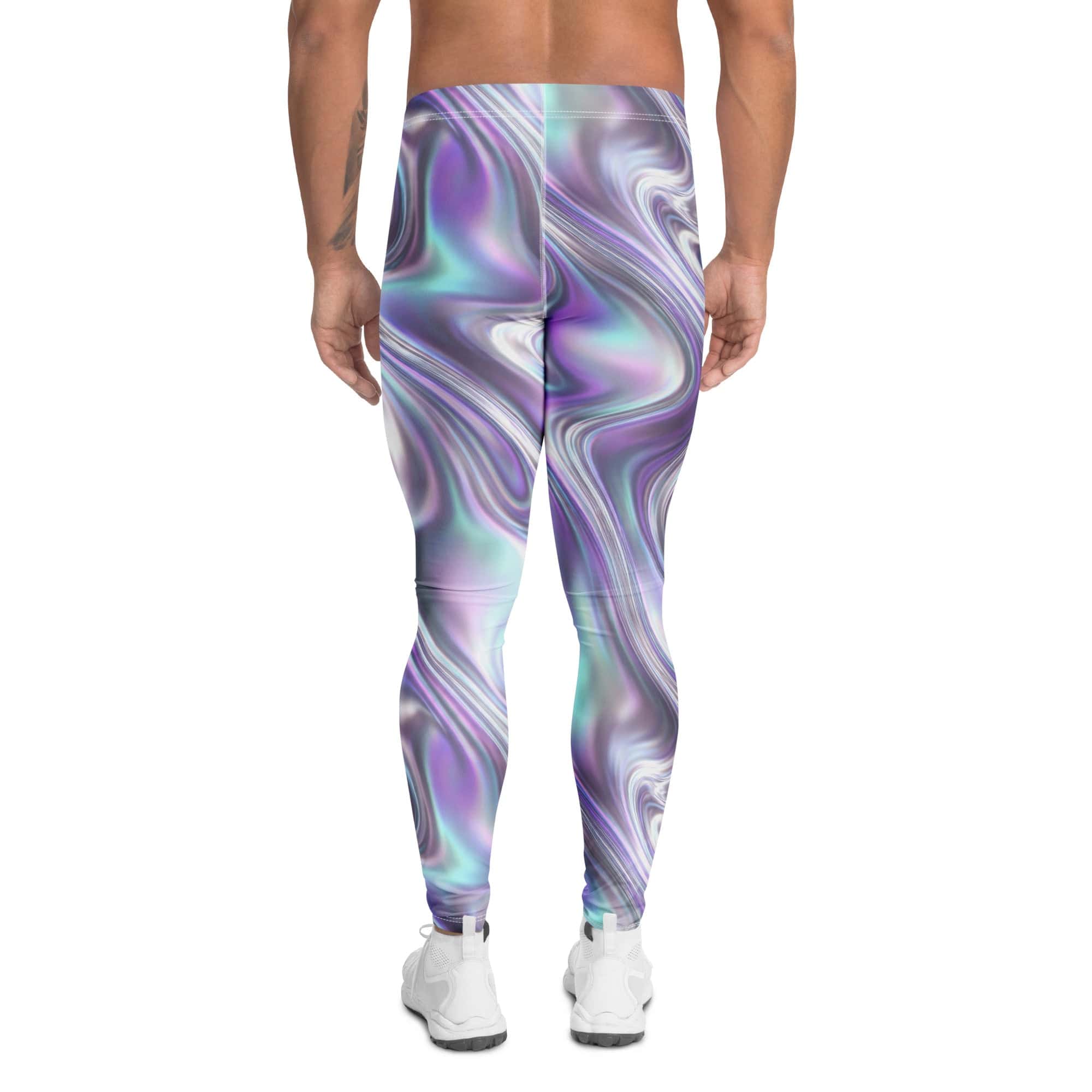 Printed Liquid Chrome Effect Men's Leggings