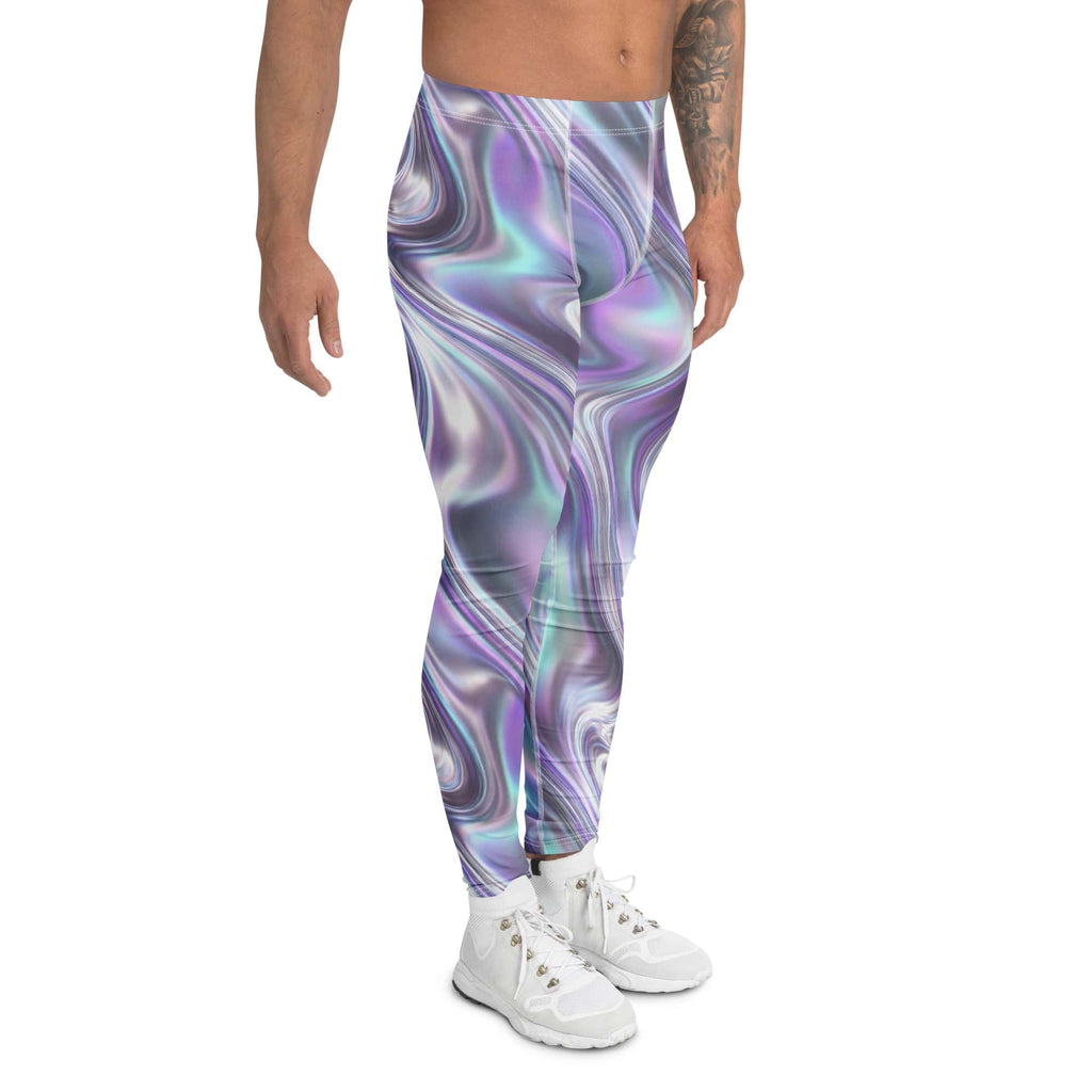 Printed Liquid Chrome Effect Men's Leggings