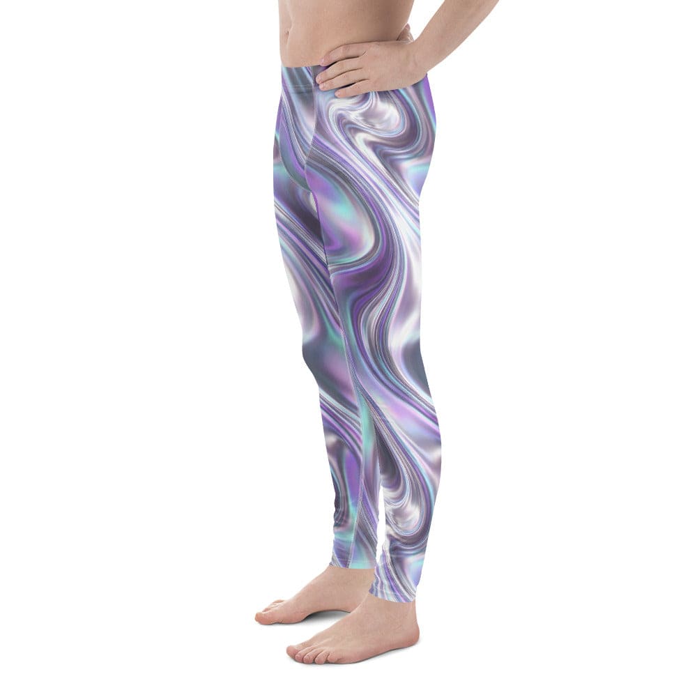 Printed Liquid Chrome Effect Men's Leggings
