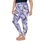 Printed Liquid Chrome Effect Plus Size Leggings