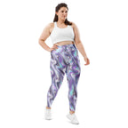 Printed Liquid Chrome Effect Plus Size Leggings