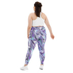 Printed Liquid Chrome Effect Plus Size Leggings