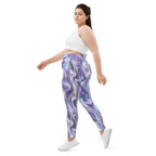 Printed Liquid Chrome Effect Plus Size Leggings