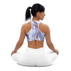 Printed Liquid Chrome Effect Sports Bra
