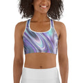 Printed Liquid Chrome Effect Sports Bra