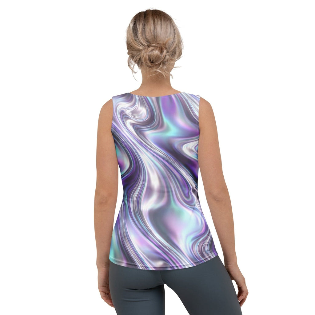 Printed Liquid Chrome Effect Tank Top