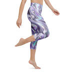 Printed Liquid Chrome Effect Yoga Capris