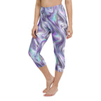 Printed Liquid Chrome Effect Yoga Capris