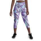 Printed Liquid Chrome Effect Yoga Capris