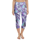 Printed Liquid Chrome Effect Yoga Capris