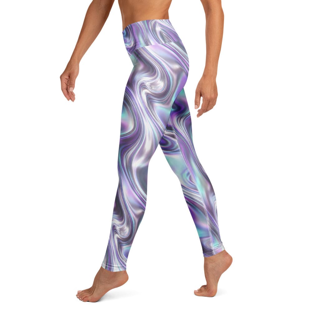 Printed Liquid Chrome Effect Yoga Leggings