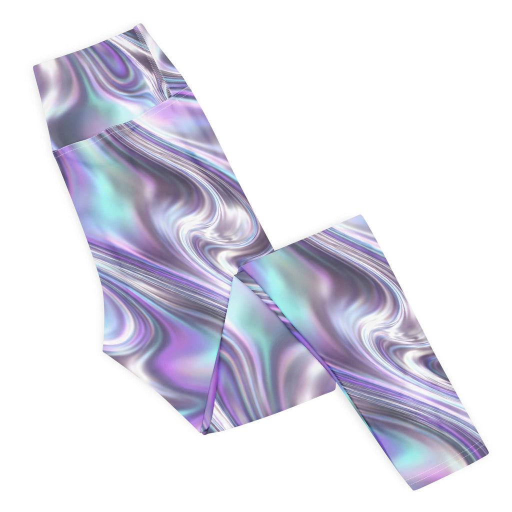 Printed Liquid Chrome Effect Yoga Leggings