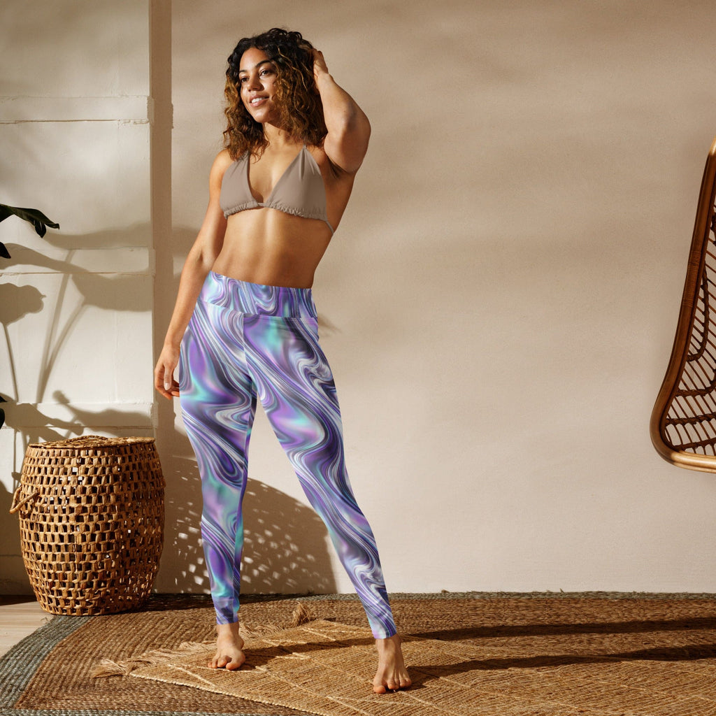 Printed Liquid Chrome Effect Yoga Leggings