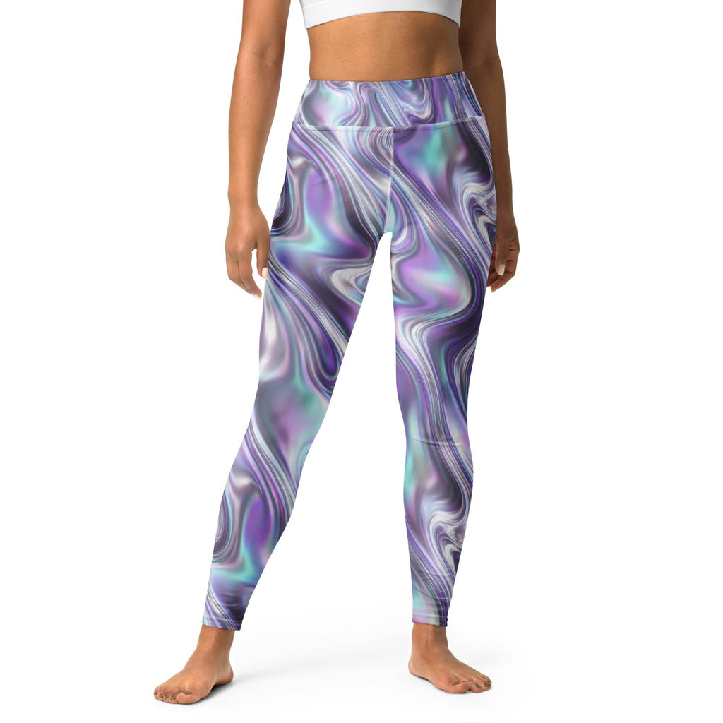 Printed Liquid Chrome Effect Yoga Leggings