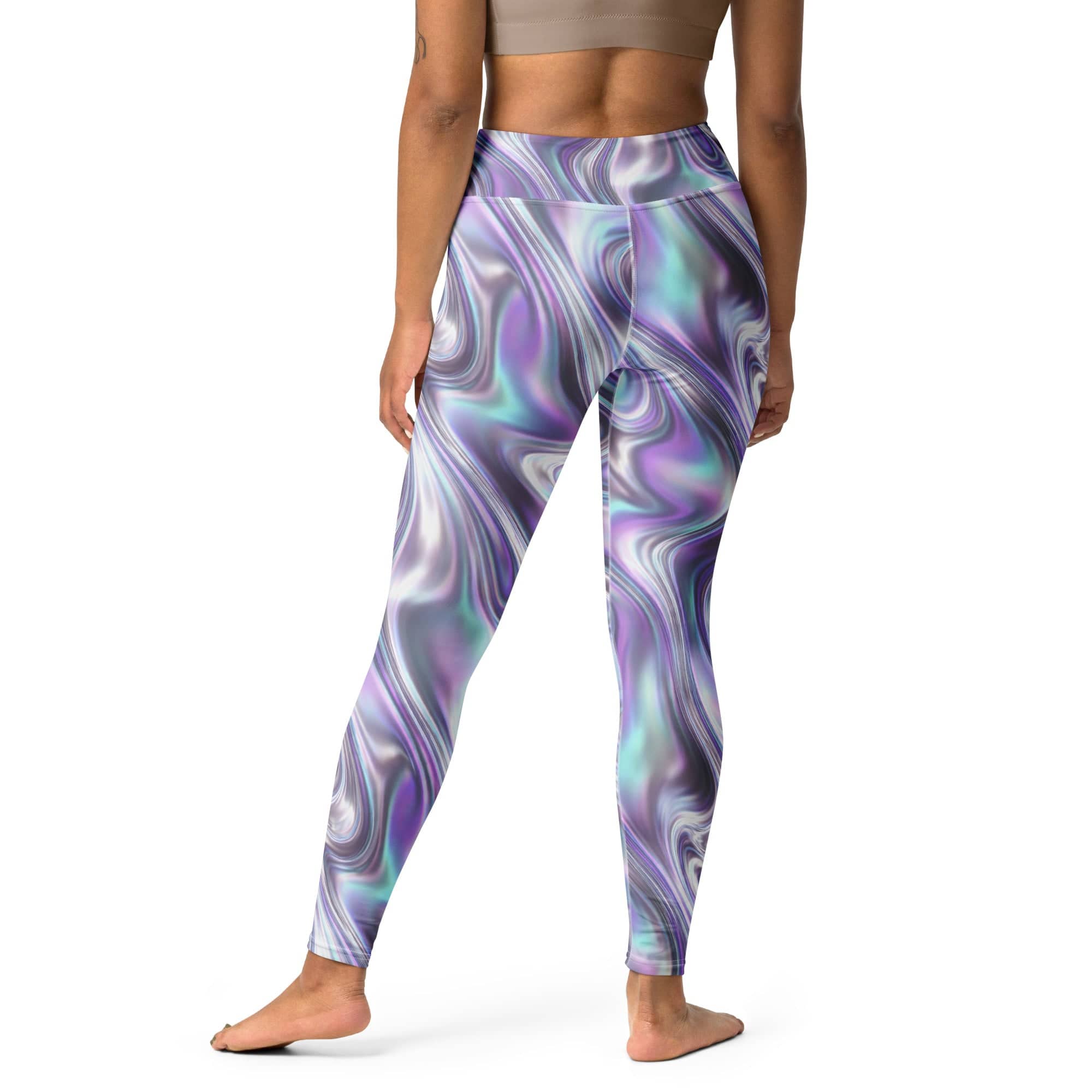 Printed Liquid Chrome Effect Yoga Leggings