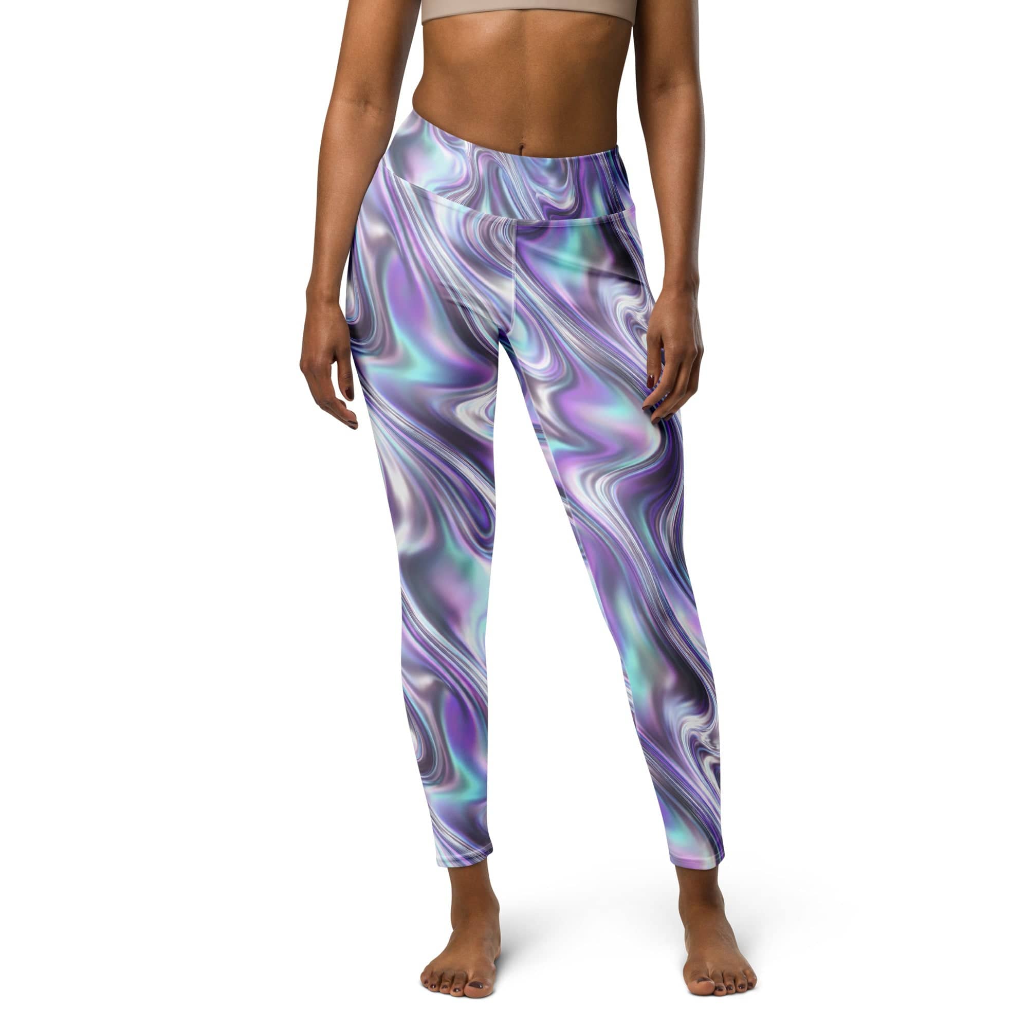 Printed Liquid Chrome Effect Yoga Leggings