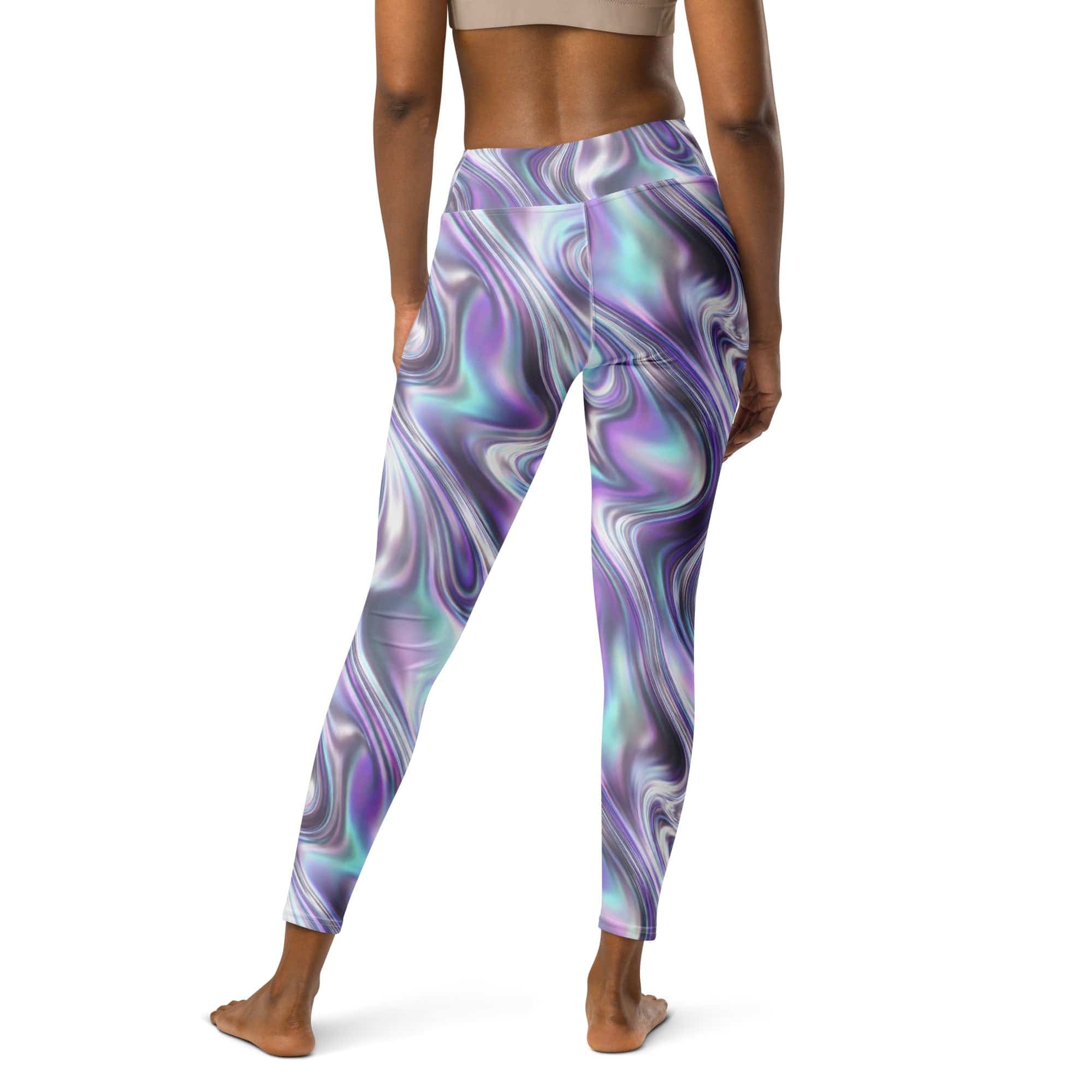 Printed Liquid Chrome Effect Yoga Leggings