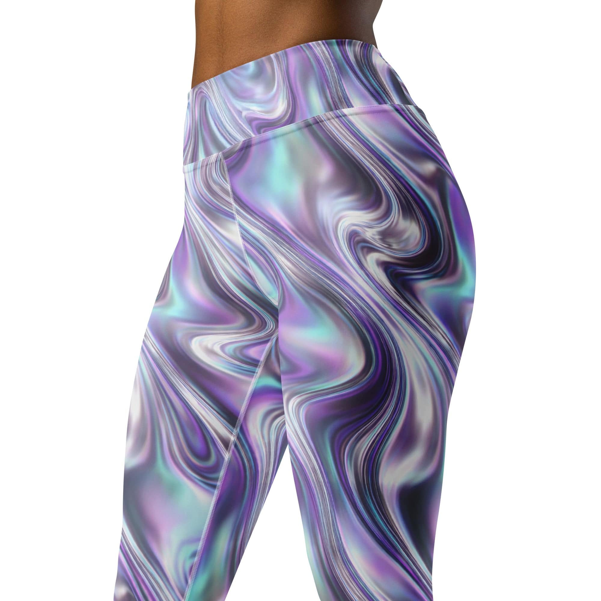 Printed Liquid Chrome Effect Yoga Leggings