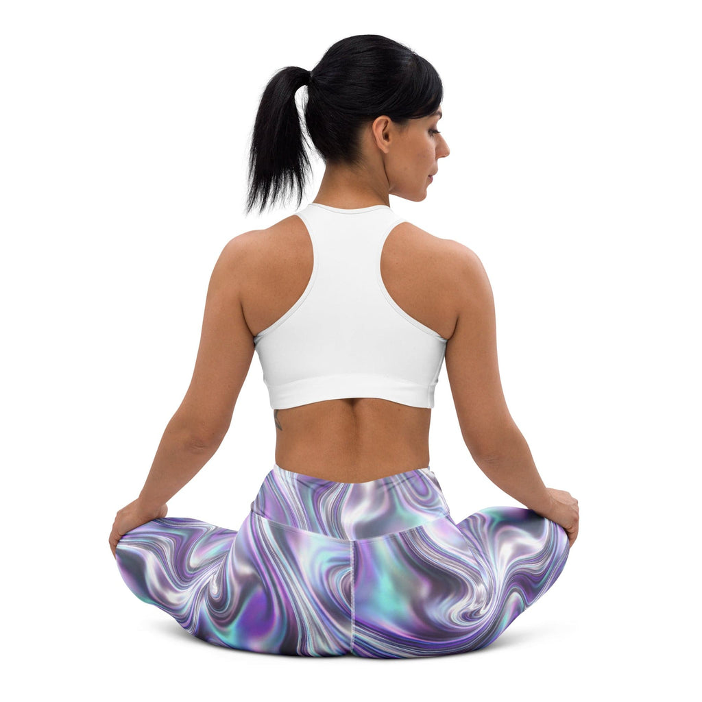Printed Liquid Chrome Effect Yoga Leggings