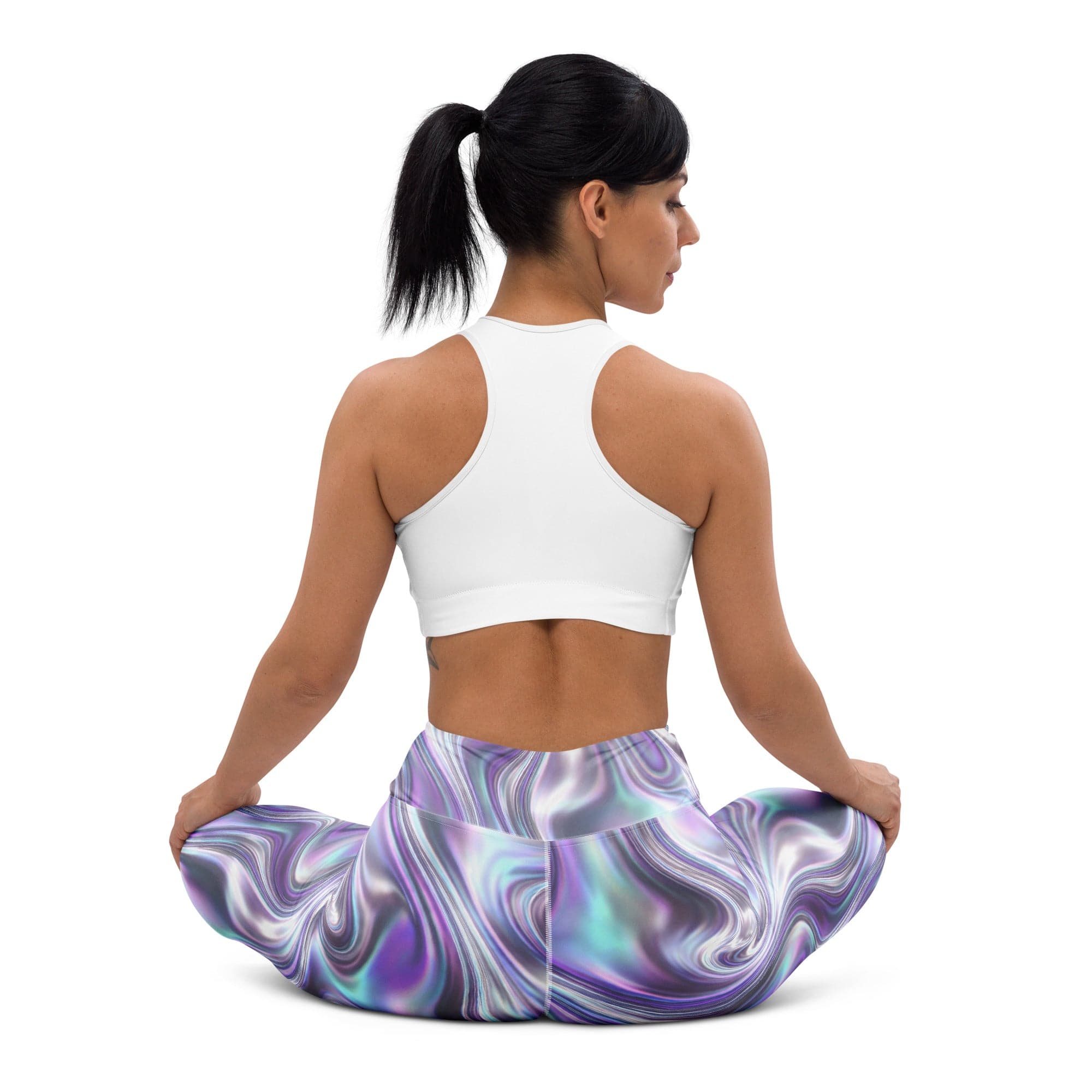 Printed Liquid Chrome Effect Yoga Leggings