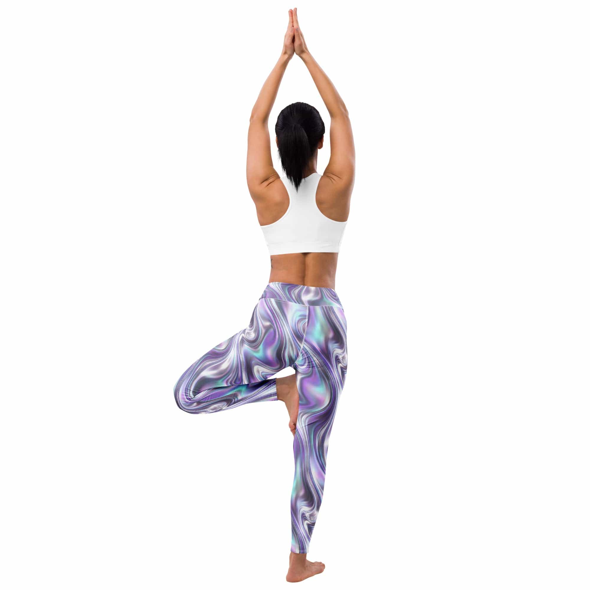 Printed Liquid Chrome Effect Yoga Leggings