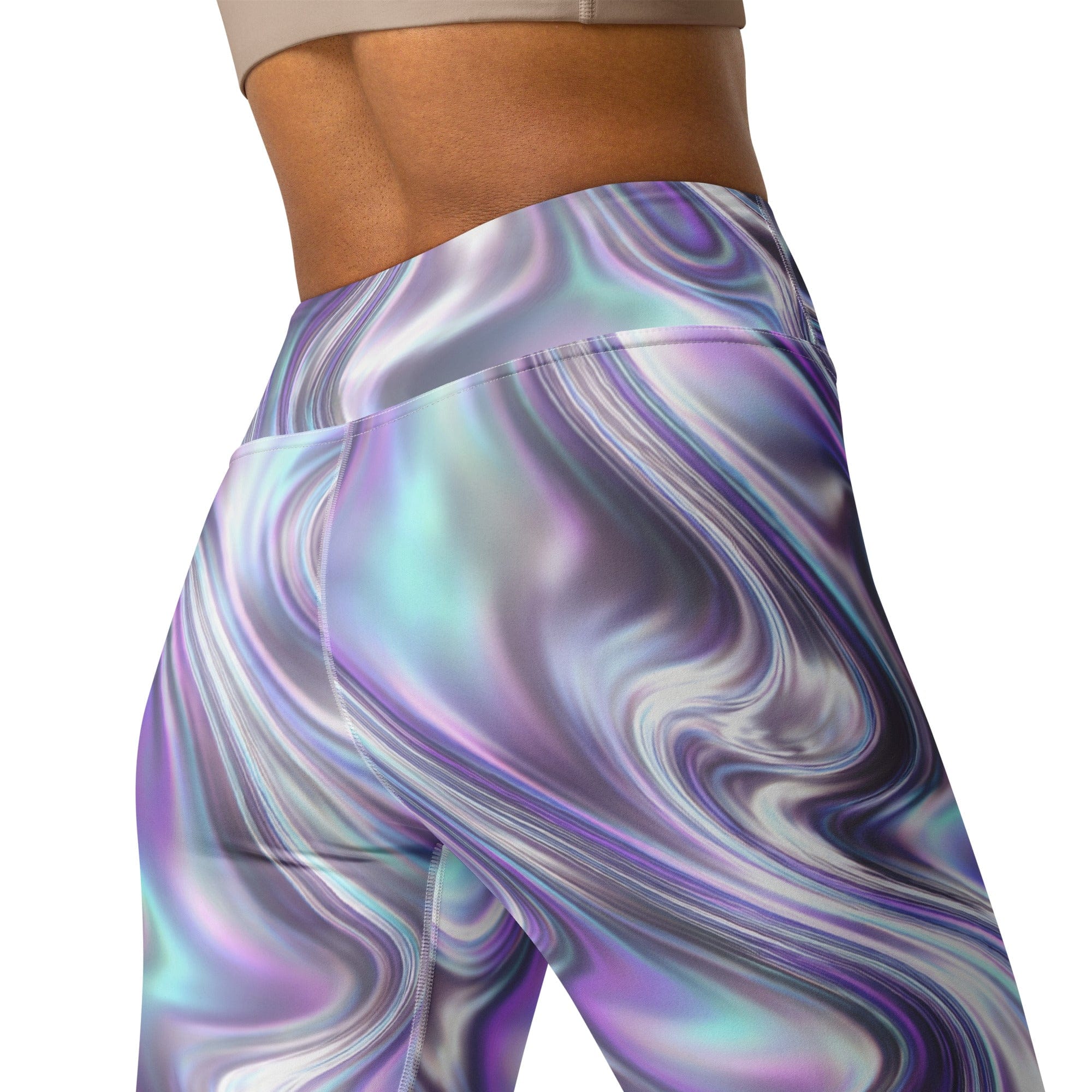Printed Liquid Chrome Effect Yoga Leggings