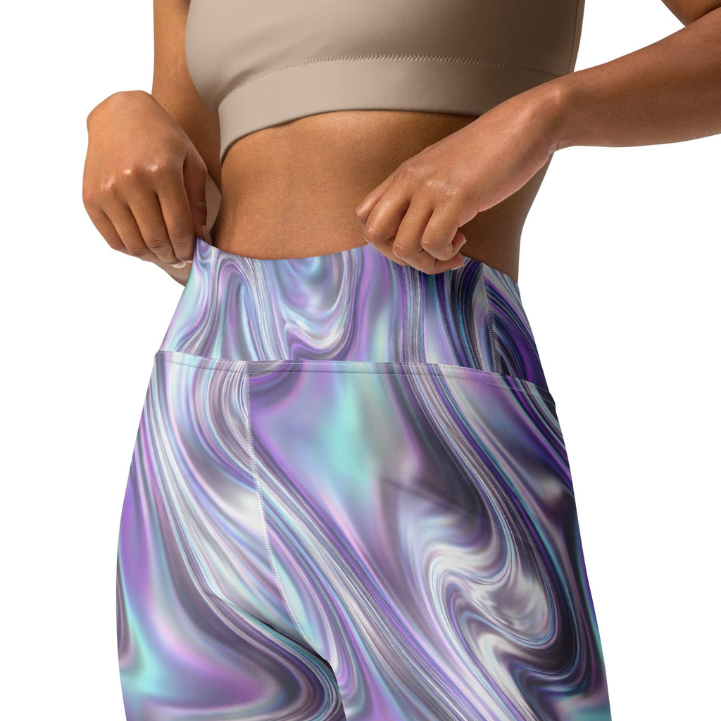 Printed Liquid Chrome Effect Yoga Leggings