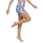Printed Liquid Chrome Effect Yoga Shorts