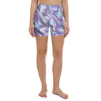 Printed Liquid Chrome Effect Yoga Shorts
